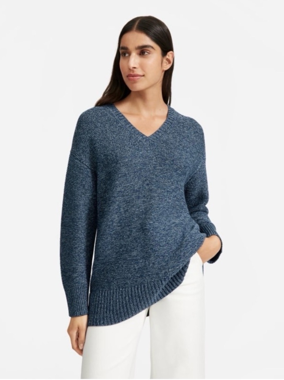 Everlane The Link-Stitch V-Neck Sweater - Small